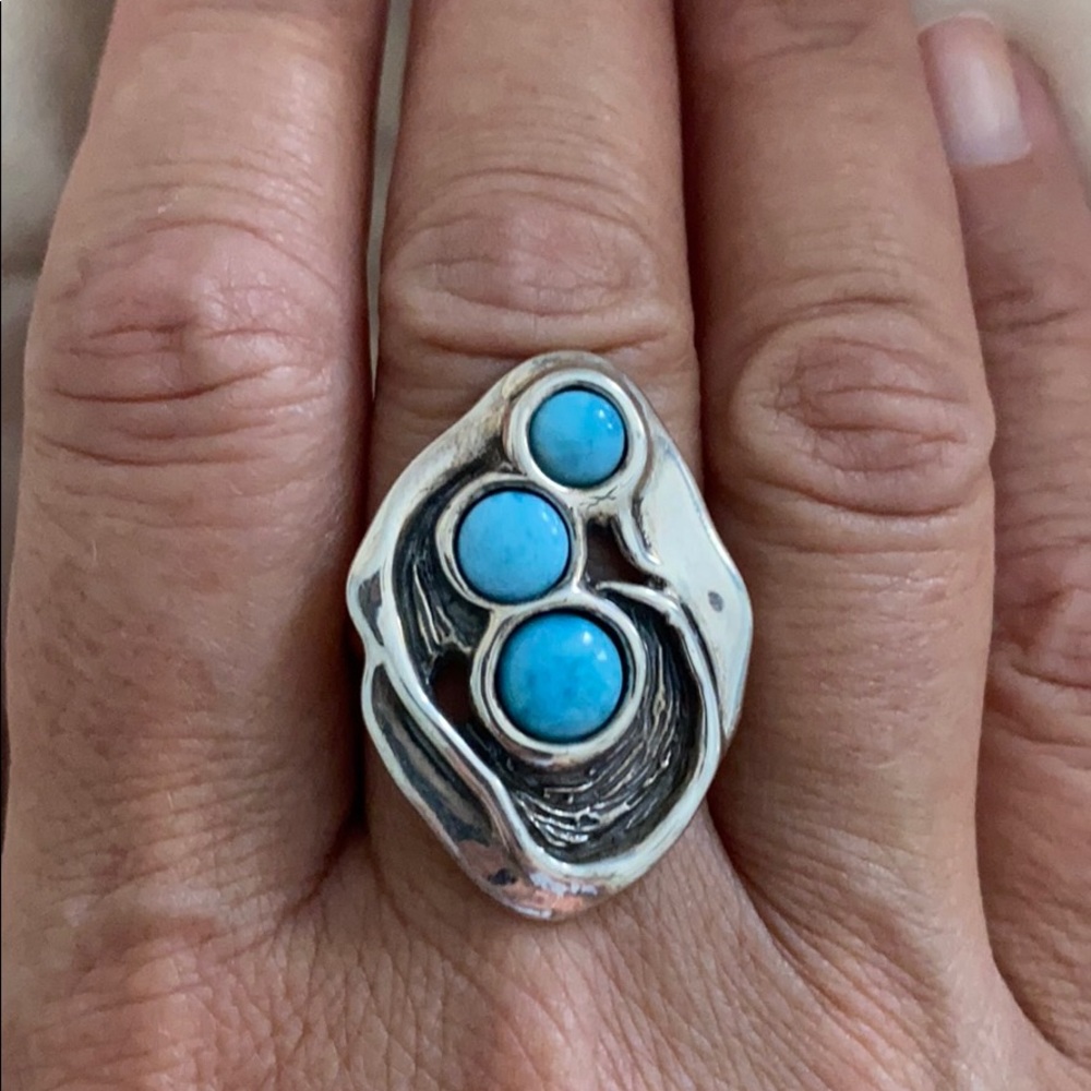 Large Sterling Silver free form ring